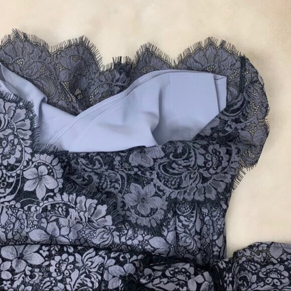 For Love and Lemons Theodora Bell Sleeve Mini Dress Lace Vintage Gray Size Small - Picture 12 of 16